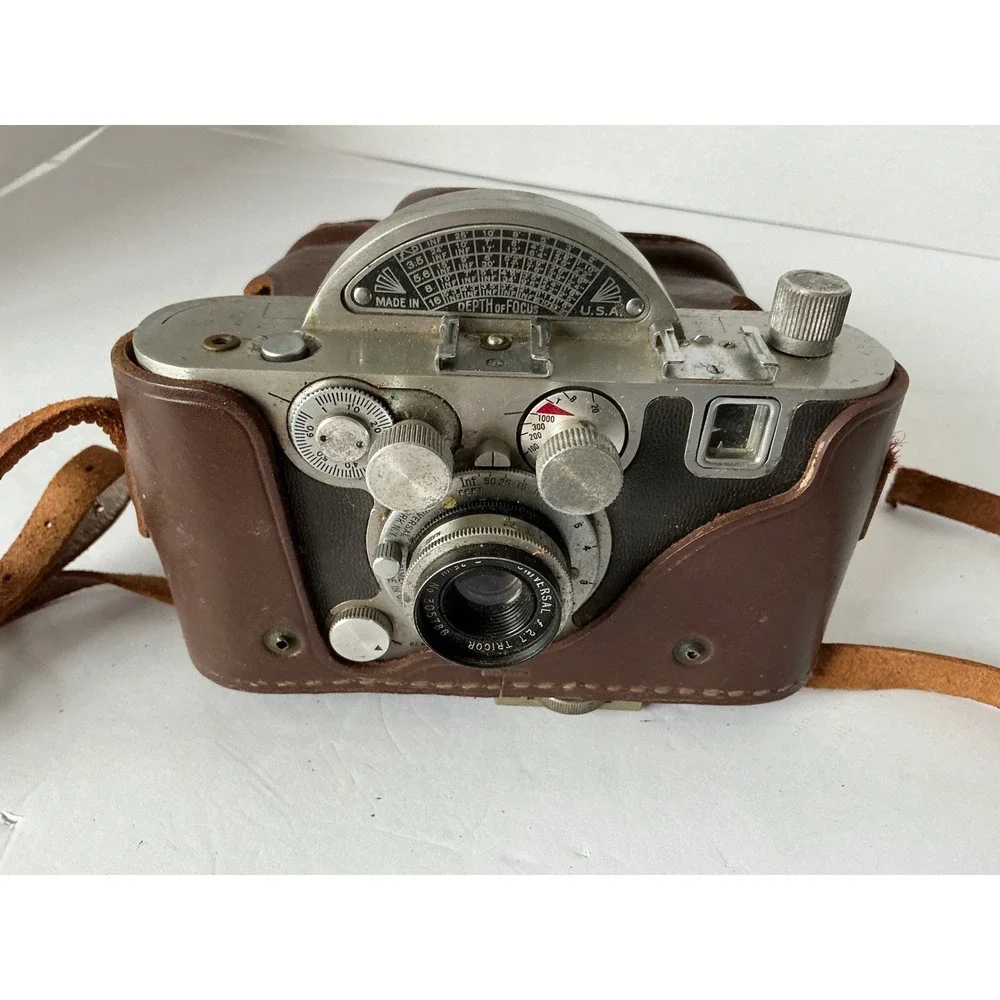 Universal Vintage Mercury II CX 35mm Camera Leather Case Brown Mid Century AS IS